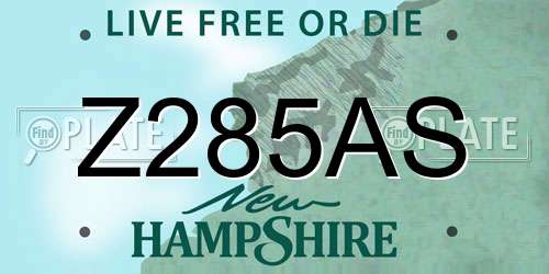 Z285AS New Hampshire License Plate