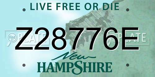 Z28776E New Hampshire License Plate