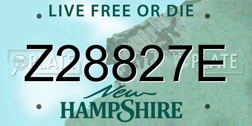 Z28827E New Hampshire License Plate