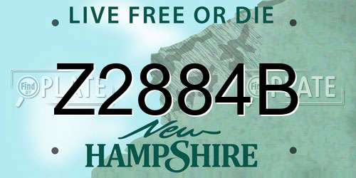 Z2884B New Hampshire License Plate