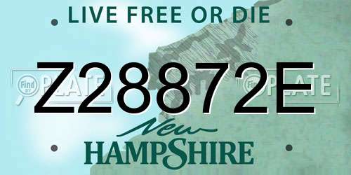 Z28872E New Hampshire License Plate