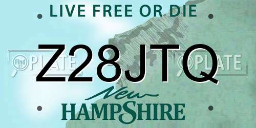 Z28JTQ New Hampshire License Plate
