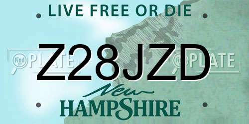 Z28JZD New Hampshire License Plate