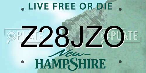 Z28JZO New Hampshire License Plate