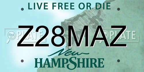 Z28MAZ New Hampshire License Plate