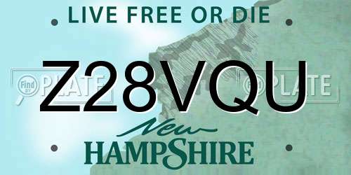 Z28VQU New Hampshire License Plate