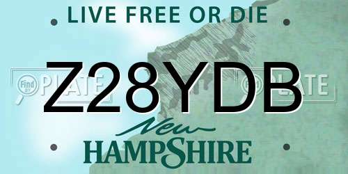Z28YDB New Hampshire License Plate