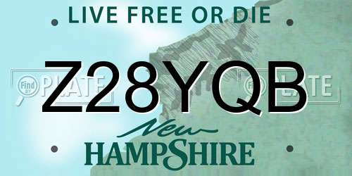 Z28YQB New Hampshire License Plate