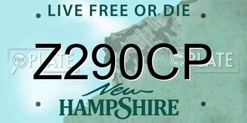 Z290CP New Hampshire License Plate