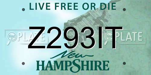 Z293IT New Hampshire License Plate