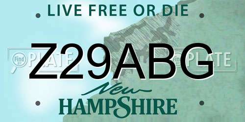 Z29ABG New Hampshire License Plate