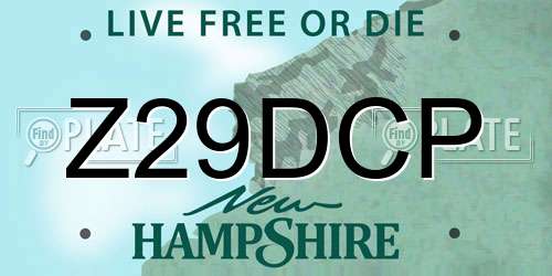 Z29DCP New Hampshire License Plate
