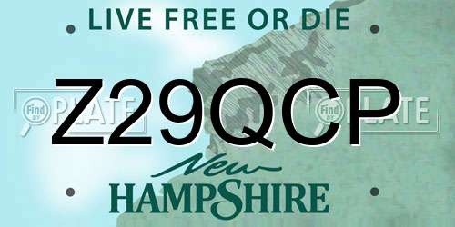 Z29QCP New Hampshire License Plate