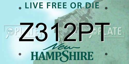 Z312PT New Hampshire License Plate