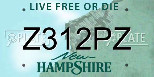 Z312PZ New Hampshire License Plate