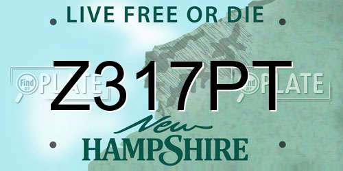 Z317PT New Hampshire License Plate