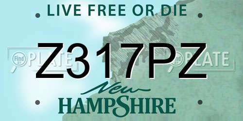 Z317PZ New Hampshire License Plate
