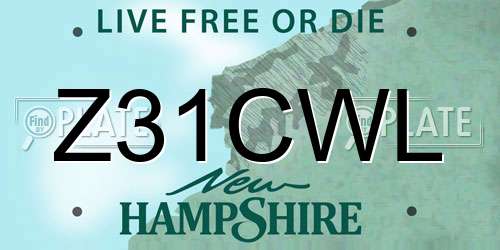 Z31CWL New Hampshire License Plate