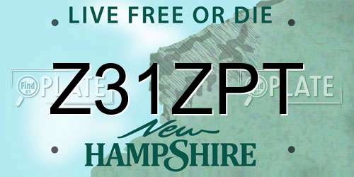 Z31ZPT New Hampshire License Plate