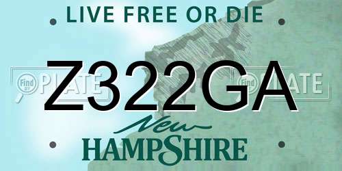 Z322GA New Hampshire License Plate