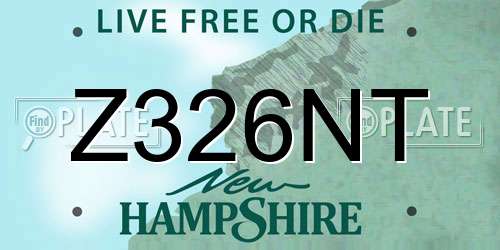 Z326NT New Hampshire License Plate