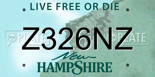 Z326NZ New Hampshire License Plate