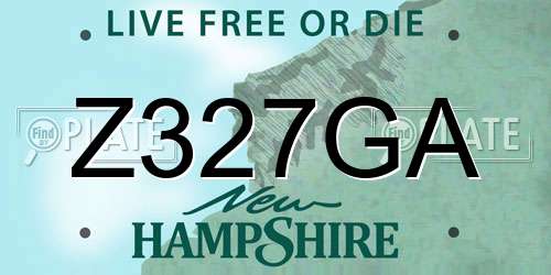 Z327GA New Hampshire License Plate