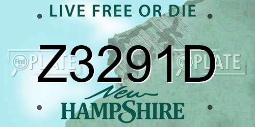 Z3291D New Hampshire License Plate