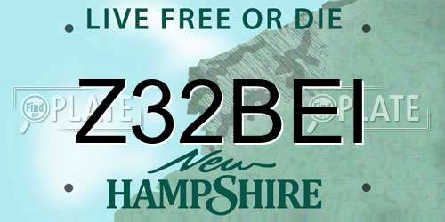 Z32BEI New Hampshire License Plate