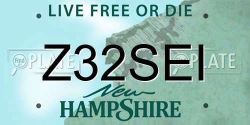 Z32SEI New Hampshire License Plate