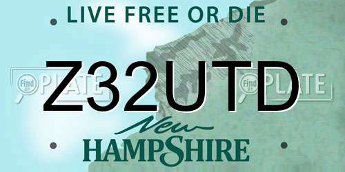 Z32UTD New Hampshire License Plate