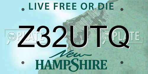Z32UTQ New Hampshire License Plate