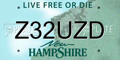 Z32UZD New Hampshire License Plate