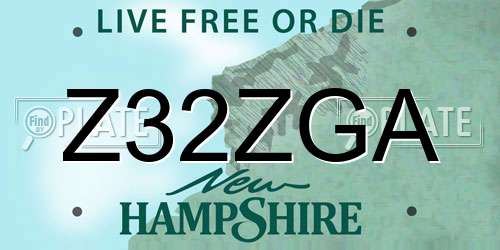 Z32ZGA New Hampshire License Plate