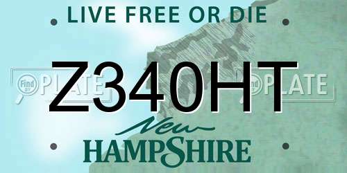 Z340HT New Hampshire License Plate
