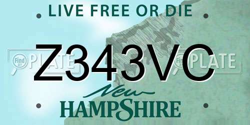 Z343VC New Hampshire License Plate