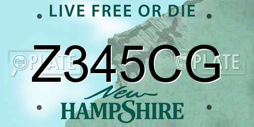 Z345CG New Hampshire License Plate