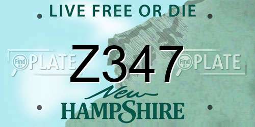 Z347 New Hampshire License Plate