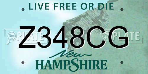 Z348CG New Hampshire License Plate