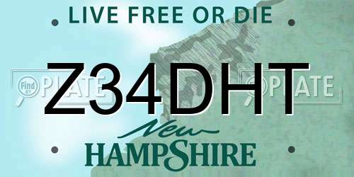 Z34DHT New Hampshire License Plate