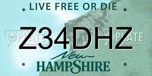 Z34DHZ New Hampshire License Plate