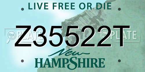 Z35522T New Hampshire License Plate