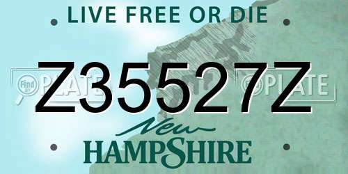 Z35527Z New Hampshire License Plate