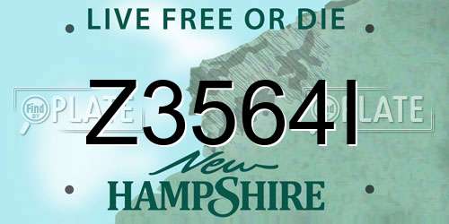 Z3564I New Hampshire License Plate