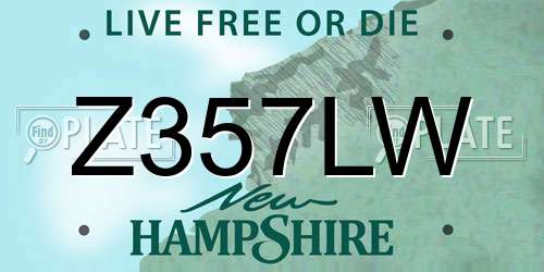 Z357LW New Hampshire License Plate