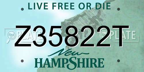 Z35822T New Hampshire License Plate