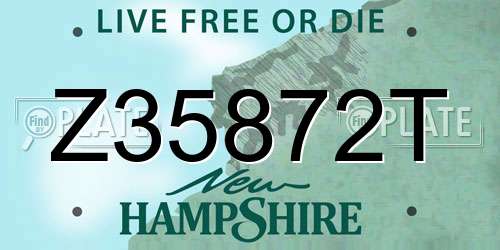 Z35872T New Hampshire License Plate