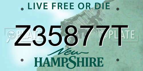 Z35877T New Hampshire License Plate