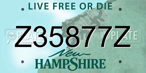 Z35877Z New Hampshire License Plate