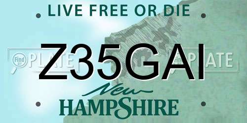 Z35GAI New Hampshire License Plate